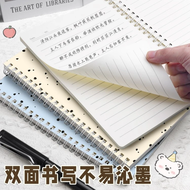 Spiral notebook paper and coil detail